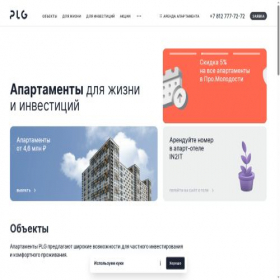 Скриншот главной страницы сайта plg.group