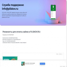 Скриншот главной страницы сайта pliskov.ru
