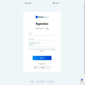 Скриншот главной страницы сайта pocket-options.co