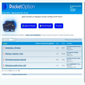 Скриншот главной страницы сайта pocketoption.ru