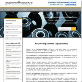 Скриншот главной страницы сайта podshipnikinform.ru