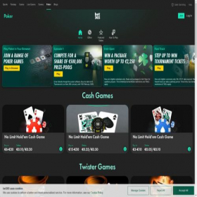 Скриншот главной страницы сайта poker.bet365.com