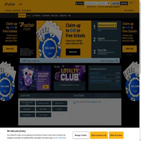 Скриншот главной страницы сайта poker.betfair.com