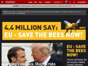 Скриншот главной страницы сайта politico.eu