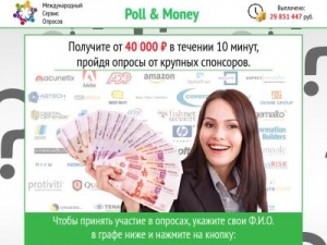 Скриншот главной страницы сайта poll-money.ru