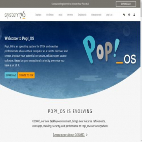 Скриншот главной страницы сайта pop.system76.com