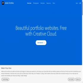 Скриншот главной страницы сайта portfolio.adobe.com