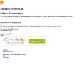 Скриншот главной страницы сайта post.com.systemnote.co