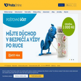 Скриншот главной страницы сайта postaonline.cz