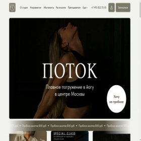 Скриншот главной страницы сайта potok.yoga