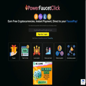 Скриншот главной страницы сайта powerfaucet.click