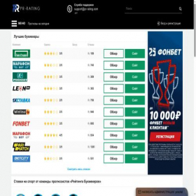 Скриншот главной страницы сайта pr-rating.com