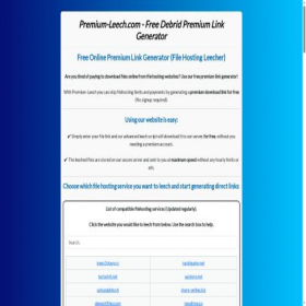 Скриншот главной страницы сайта premium-leech.com