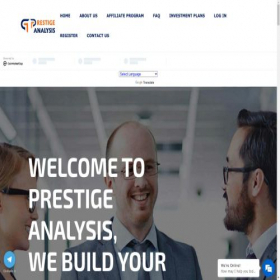 Скриншот главной страницы сайта prestigeanalysis.org