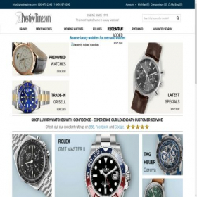 Скриншот главной страницы сайта prestigetime.com