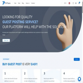 Скриншот главной страницы сайта prflare.com