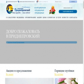 Скриншот главной страницы сайта pridneprovskij.by