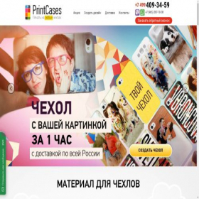 Скриншот главной страницы сайта printcases.ru