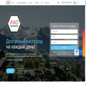 Скриншот главной страницы сайта pro-kislorod.ru