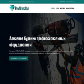 Скриншот главной страницы сайта proalmazbur.ru