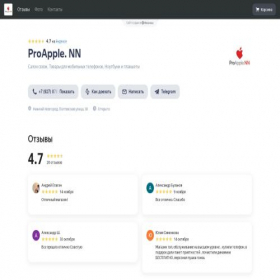 Скриншот главной страницы сайта proapple-nn.clients.site