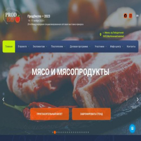 Скриншот главной страницы сайта prodexpo.by