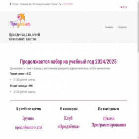 Скриншот главной страницы сайта prodlenka.online