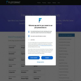 Скриншот главной страницы сайта products.fileformat.app