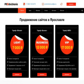 Скриншот главной страницы сайта prodvizhenie-yar.ru