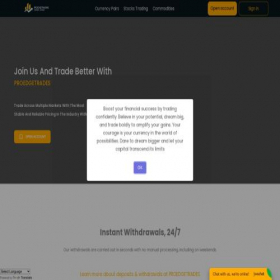 Скриншот главной страницы сайта proedgetrades.org