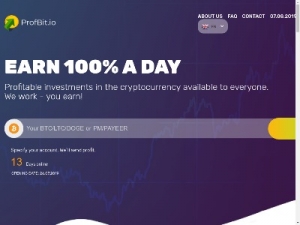 Скриншот главной страницы сайта profbit.io