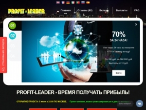 Скриншот главной страницы сайта profit-leader.ru