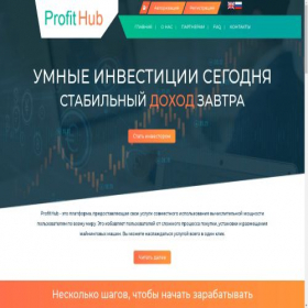 Скриншот главной страницы сайта profithub.world