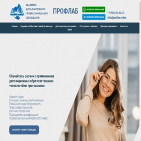 Скриншот главной страницы сайта proflab.online