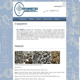 Скриншот главной страницы сайта profmetiz.com