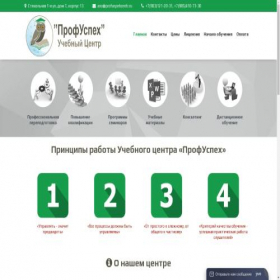 Скриншот главной страницы сайта profuspehcentr.ru
