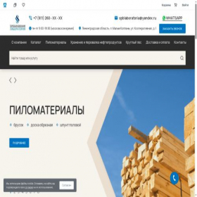 Скриншот главной страницы сайта promneftehim.ru