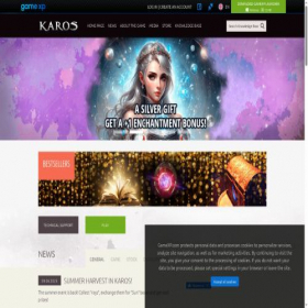 Скриншот главной страницы сайта promo-karos.gamexp.com