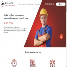 Скриншот главной страницы сайта promo.birja-job.ru