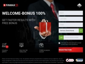 Скриншот главной страницы сайта promo.finmaxfx.com