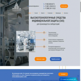 Скриншот главной страницы сайта promsnab-lab.ru