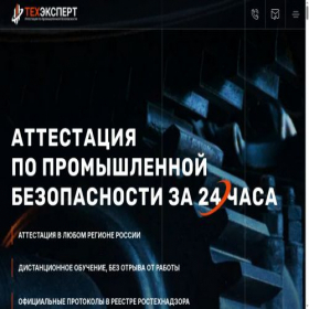 Скриншот главной страницы сайта promtech-expert.ru