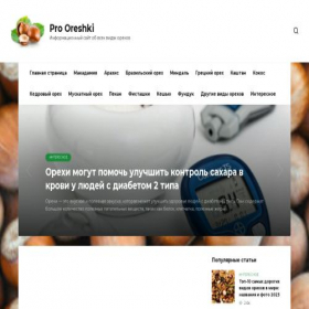 Скриншот главной страницы сайта prooreshki.ru