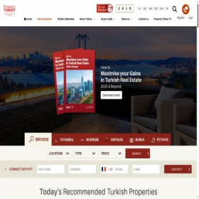 Скриншот главной страницы сайта propertyturkey.com