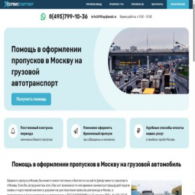 Скриншот главной страницы сайта propuskmoskva.ru