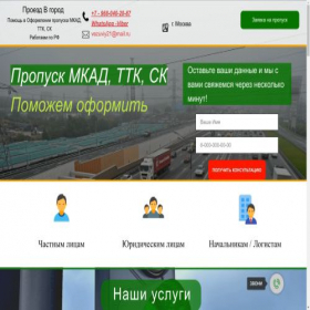 Скриншот главной страницы сайта propuskvmoskvu1.ru