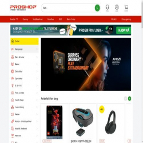Скриншот главной страницы сайта proshop.no