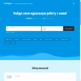 Скриншот главной страницы сайта protelejob.ru