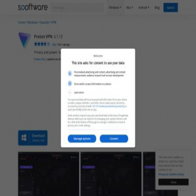 Скриншот главной страницы сайта proton-vpn.sooftware.com