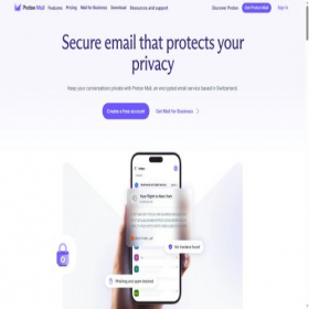 Скриншот главной страницы сайта protonmail.com